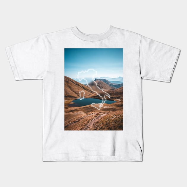 Italy Country Map | Luminous Landscapes Kids T-Shirt by Visitify